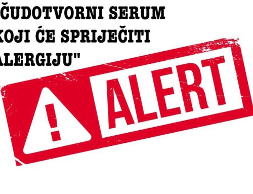 “ČUDOTVORNI SERUM KOJI ĆE SPRIJEČITI ALERGIJU”